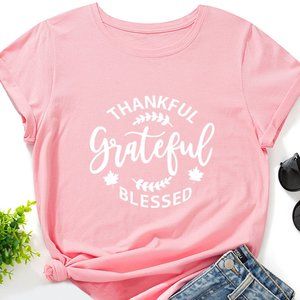 Light Pink 'Thankful, Grateful, Blessed' Tee